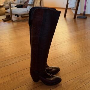 Frye Women's Over-the-Knee Leather Boots in Dark Brown